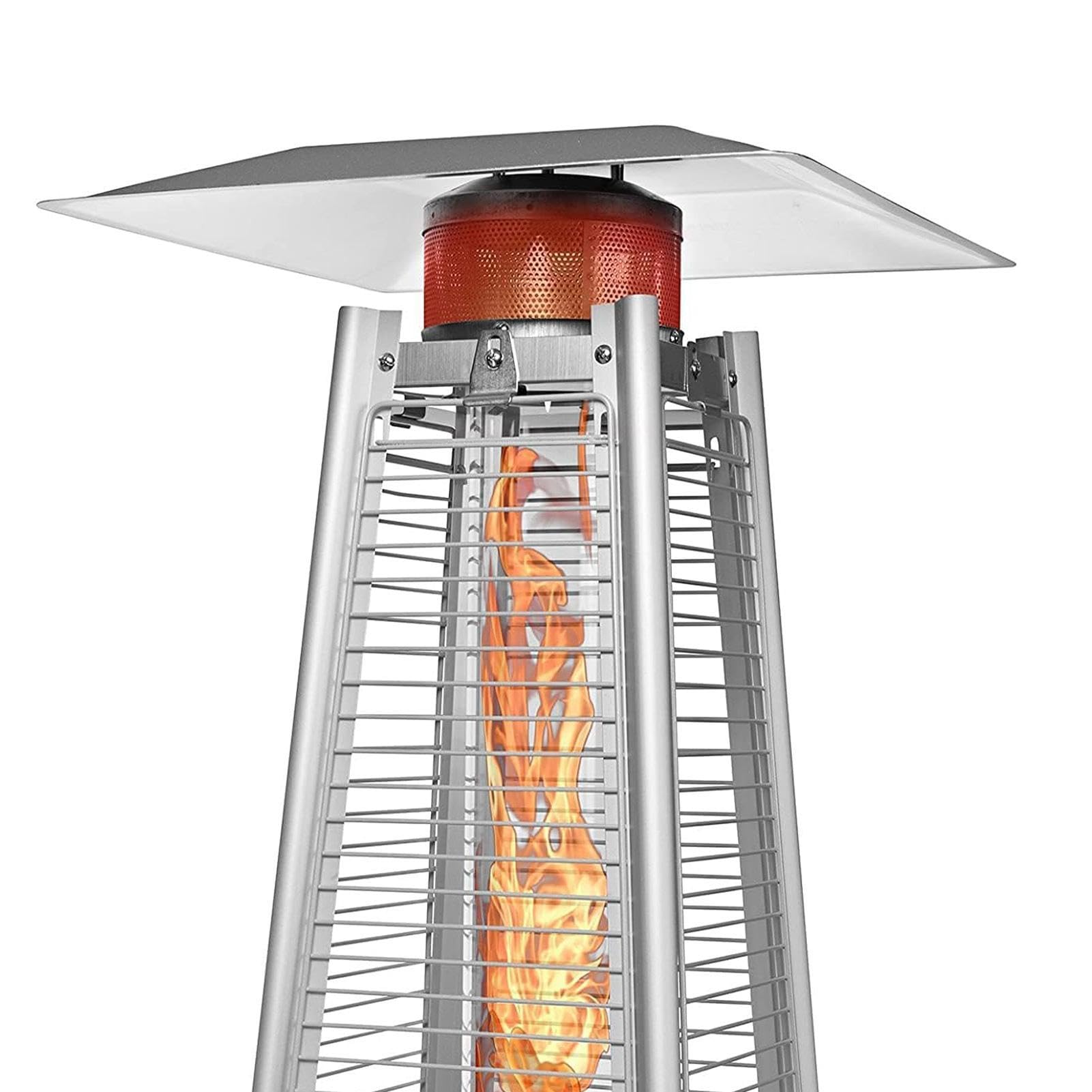 Cúpula calefactora de propano | Herrajes cuadrados de repuesto para calefacción exterior con 3 agujeros preperforados | Cubierta de calefacción rápida para terraza, deflector de calor estable para