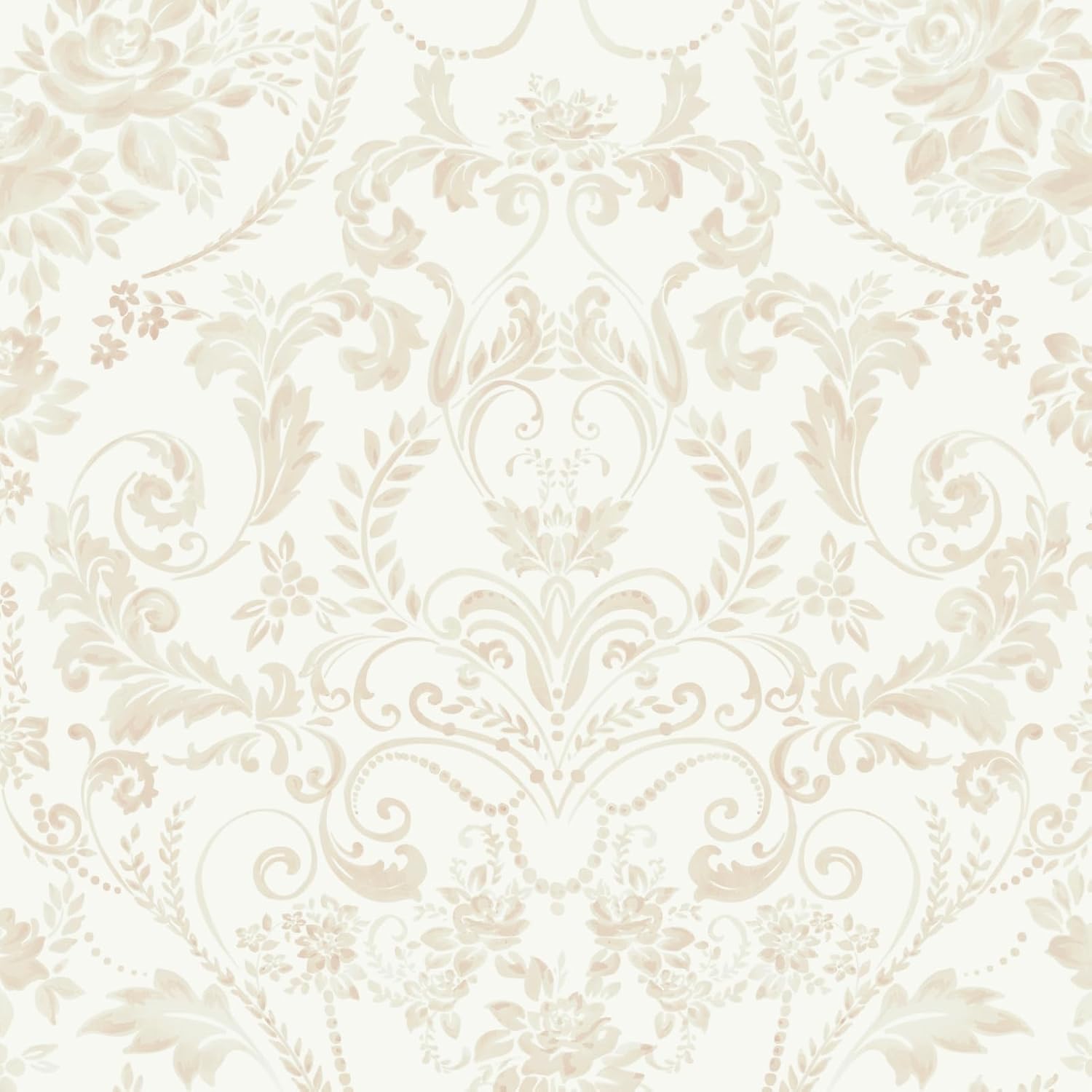 Ismoon Floral Peel and Stick Wallpaper Vintage Beige Contact Paper ...