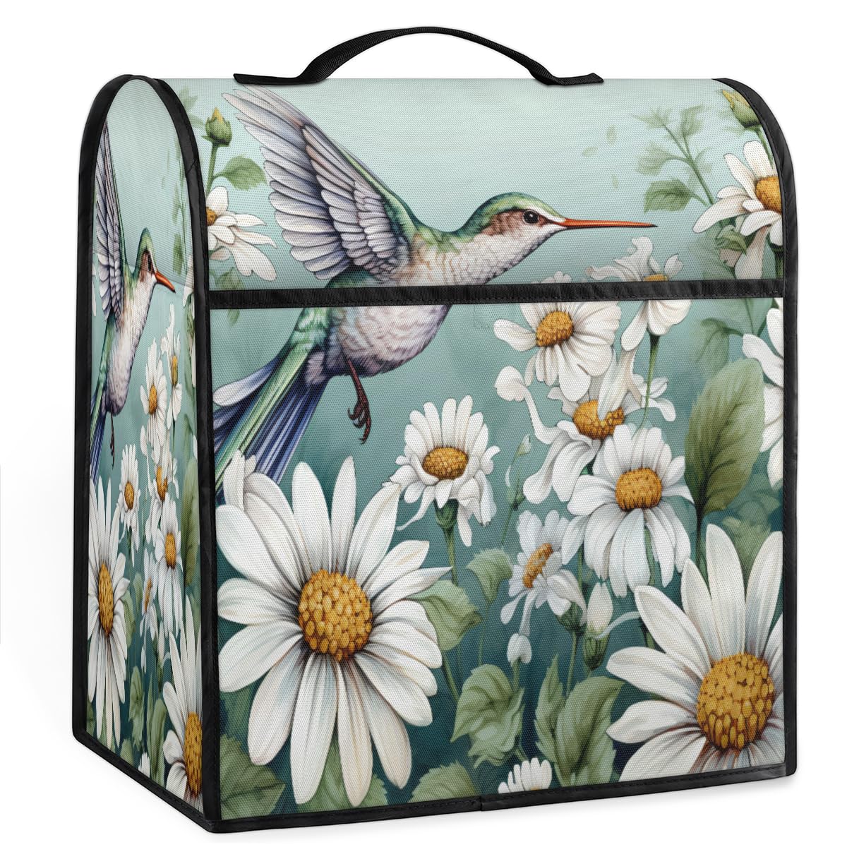 Coffee Maker Cover Hummingbird Daisy Kitchen Appliance Covers Small Appliance Covers Blender Cover Juicer Cover Dust Covers for Kitchen Appliances with Top Handle and Pockets,Washable,B675