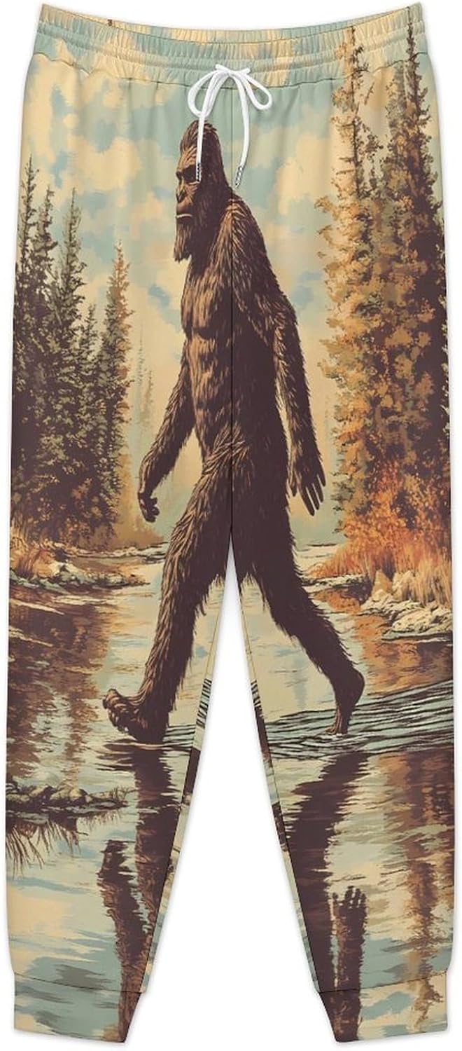 Bigfoot Sasquatch Walking Men's Pants Athletic Workout Sweatpants Jogger Casual Pant for Sports Home
