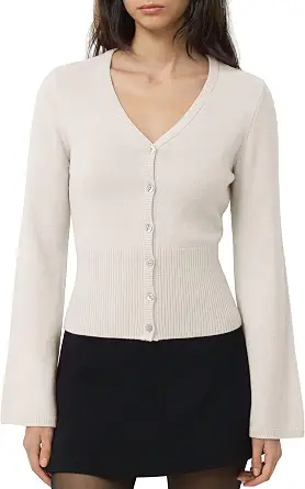 SUUKSESS Women's Cashmere Blend Fitted Button-Down Cardigan Sweater
