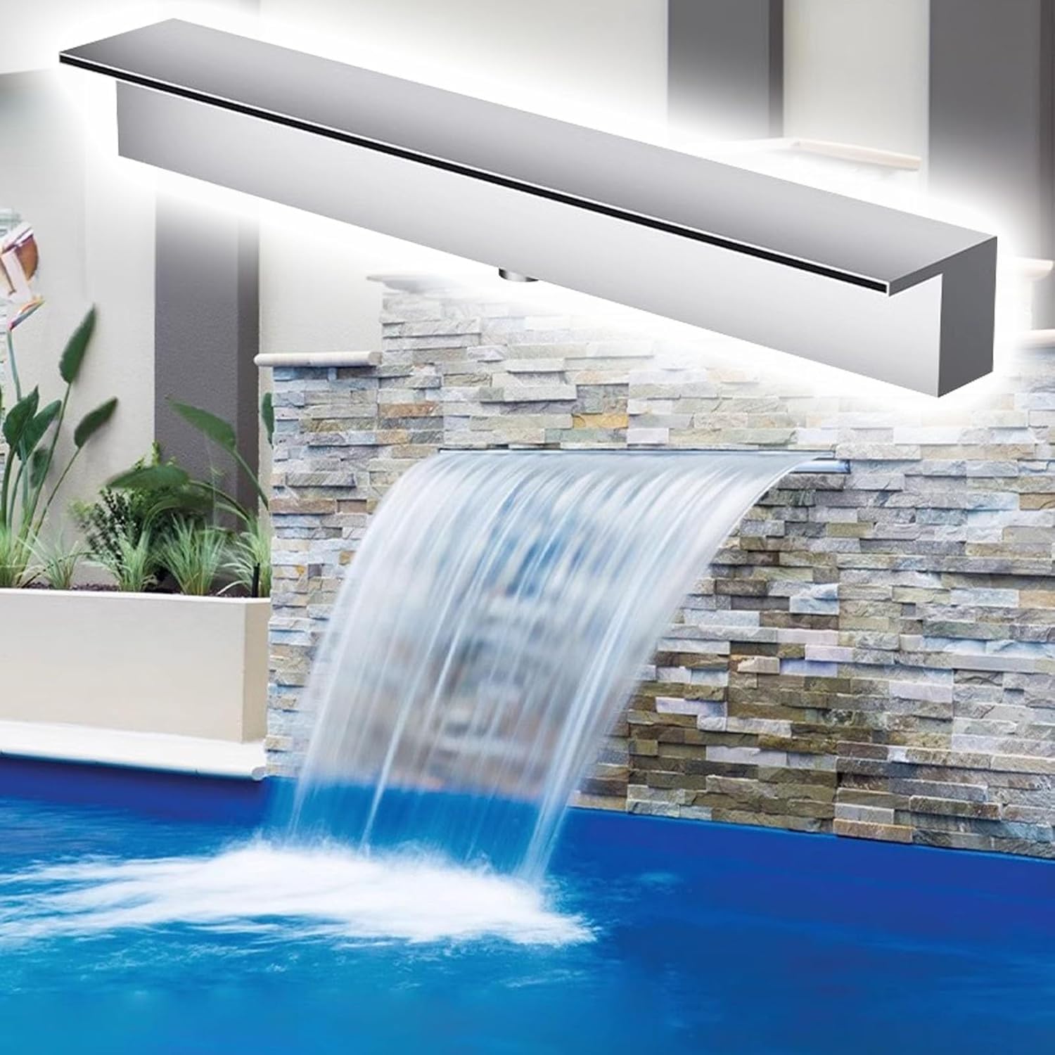 Acciaio inossidabile personalizzabile per stagni e piscine40 cm WideSilver/Black Design perfetto per fontane e acque