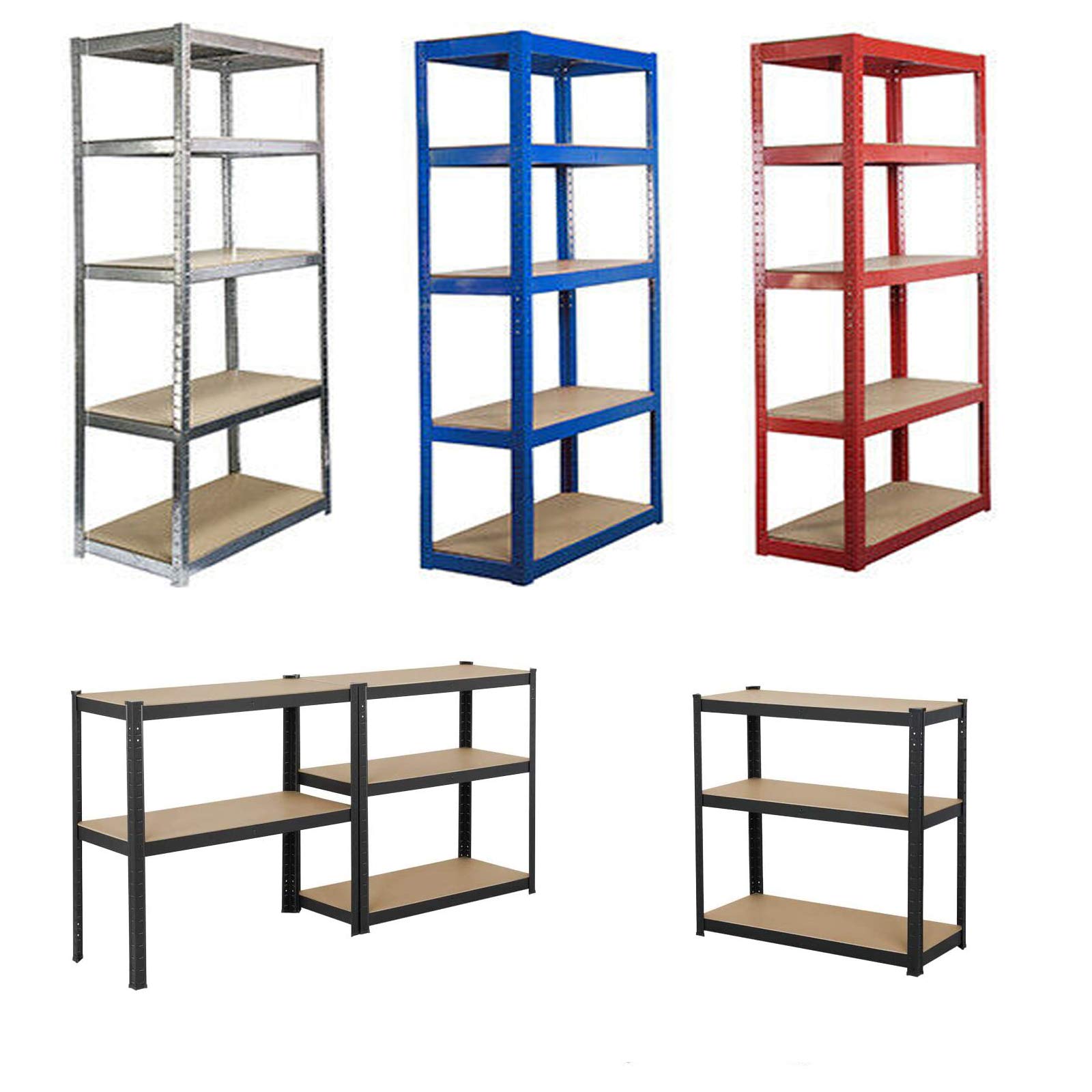 Buy 150x70x30cm Heavy Duty 5 Tier Garage Shelving Units Boltless Metal