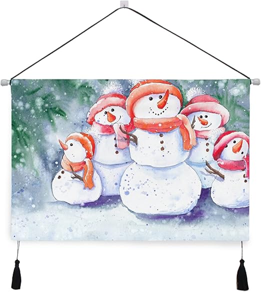 Amazon Co Jp タペストリー 掛け軸 冬 雪達磨 ゆきだるま 掛け物 掛けじく 飾り用 装飾用 飾り付けセット 壁画 キャンバス印刷 アートポスター インテリア 部屋 壁飾り 装飾画 人気 おしゃれ ホーム キッチン