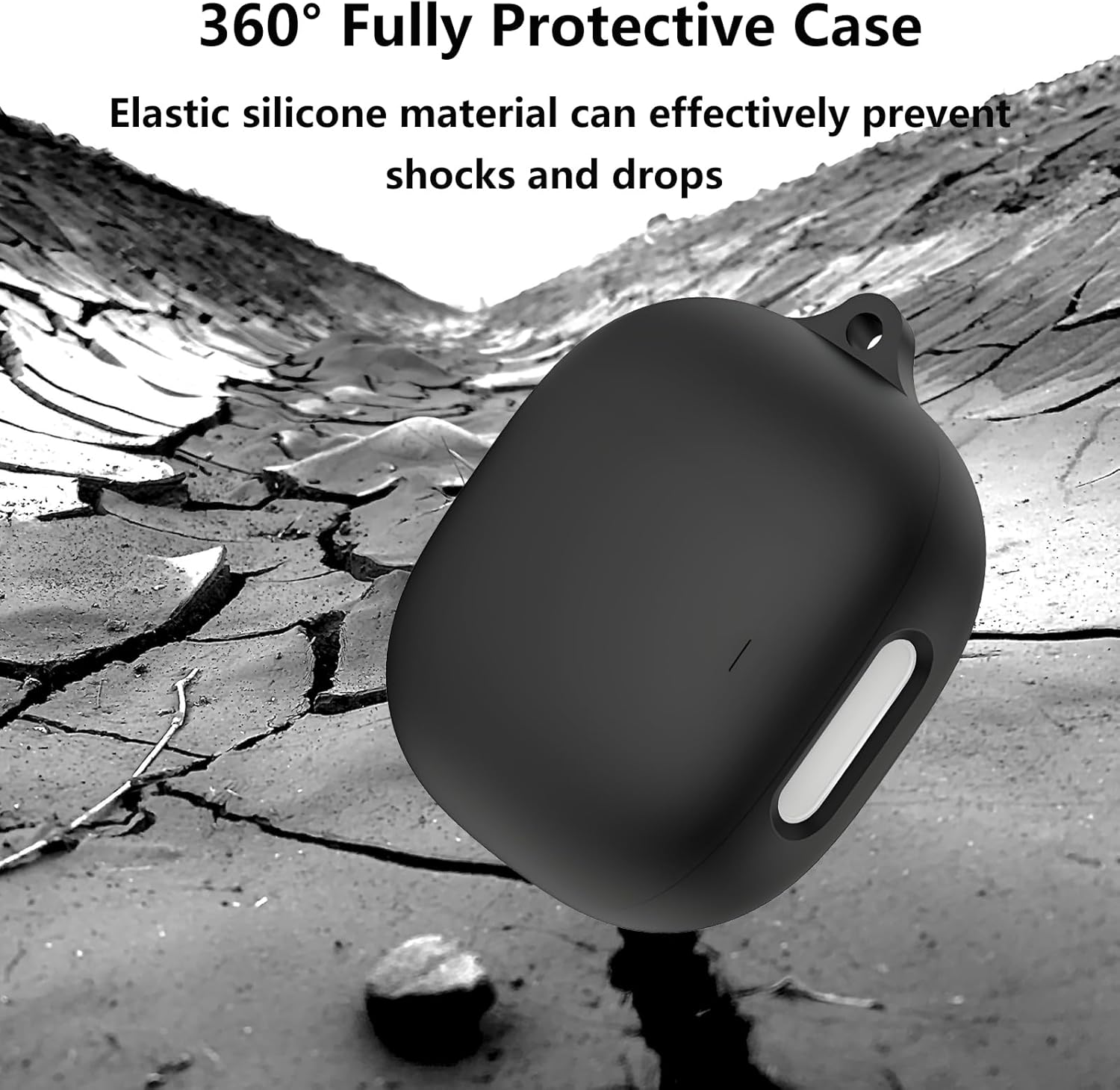 Case Cover Compatible with Soundcore Liberty 4 Pro by Anker, Soft Silicone Liberty 4 Pro Earbuds Protective Case with Cleaner Kit with Carabiner Keychain Accessories (Black) - Image 2