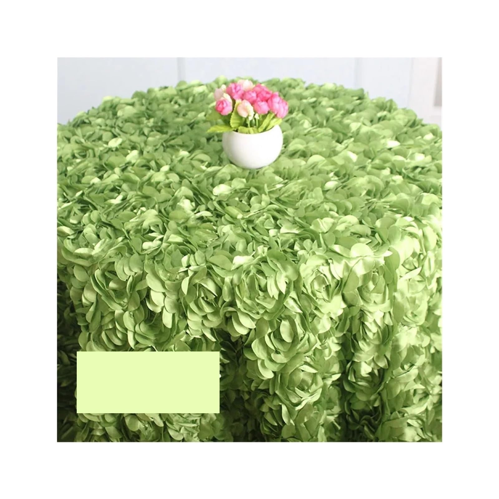 SHENJMAI Round Skirt Tablecloth Three Dimensional Rose Tablecloth, Petal Wedding, Modern Hotel(9)