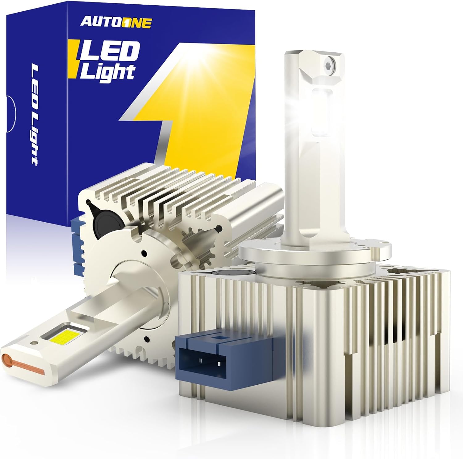AUTOONE 2025 Upgraded D1S Bulb, 32000LM 900% Brighter Lightness, 120W 6000K Diamond White D1S Fog Bulb, 66144 66140 85140 85415 Xenon Factory Original Replacement, 5 Mins installation, UV Protection