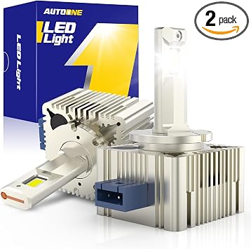 AUTOONE 2026 Upgraded D1S D1R Bulb, 70000LM 1400% Brighter, 6000K Diamond White D1S Bulb, 120W 66144 66140 85140 85415 Xenon Original Replacement, Easy installation, UV Resistant