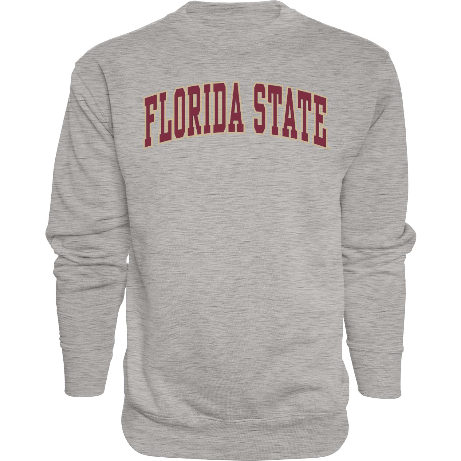 Florida State Seminoles Arching Team Name Dark Heather Crewneck Sweatshirt, Medium
