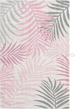 Kitchen Towels Dish Cloth 1 Pack Boho Palm Branches Leaves Soft Absorbent Dish Towel Reusable Cleaning Cloths Tea Bar Hand Towels Romantic Pink Plants Drying Dishcloth for Dishes