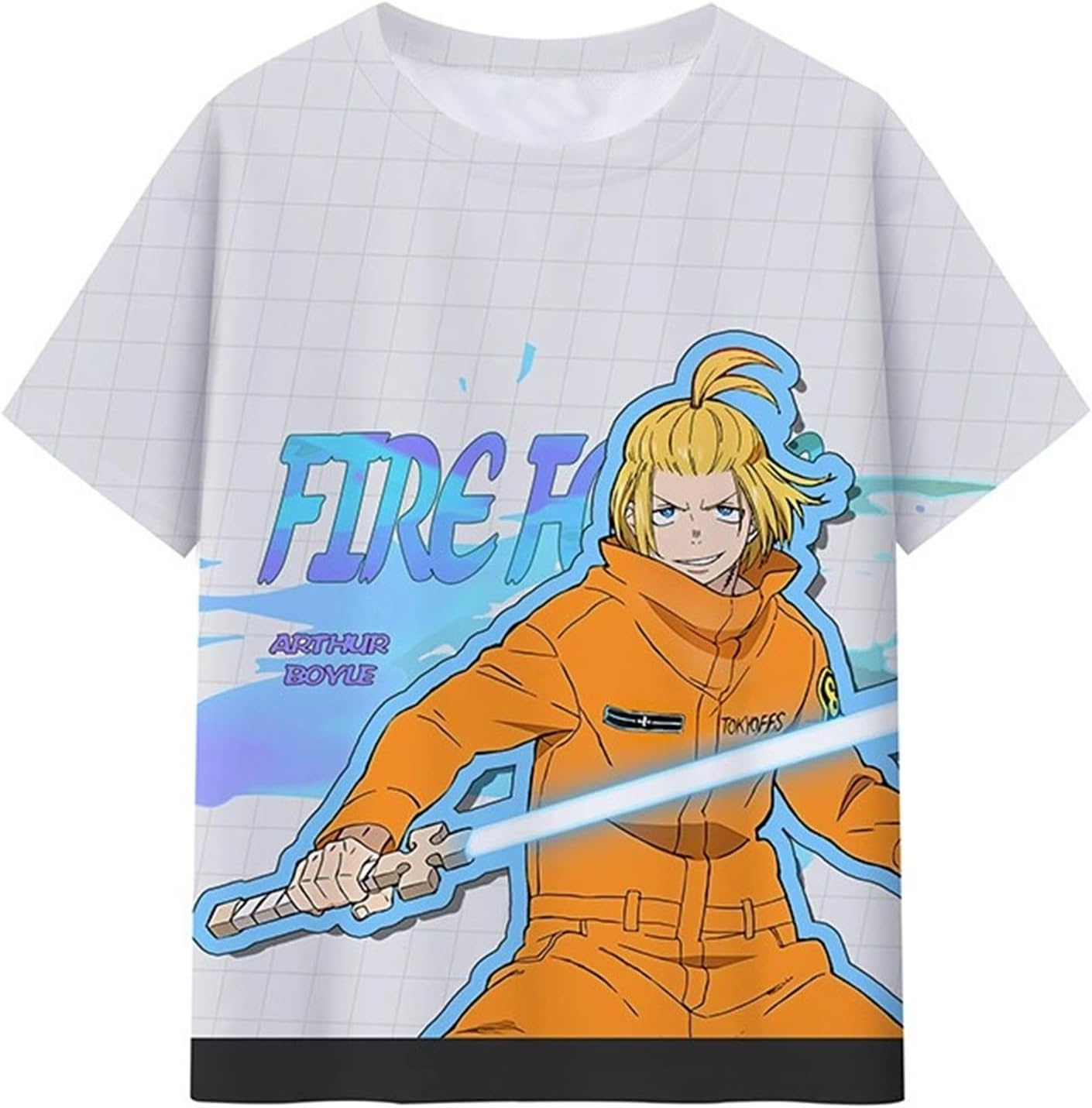 ISaikoy Anime Fire Force T-Shirt Crewneck Short Sleeve Cosplay Tee Shirt
