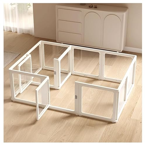 JUCCJUXIN Corralito Transparente for Perros en Interiores,Corralito de plástico acrílico Transparente for…