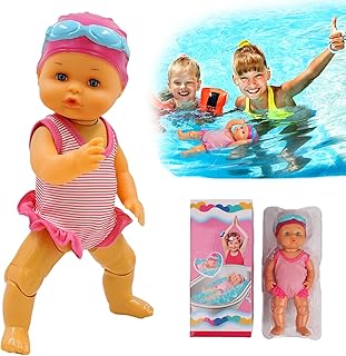 2024 New Packaging Waterproof Swimmer Doll, Swimming Baby Doll,Electric Water Baby Doll, Backstroke Swimming Dolls for Pool, for Pool/Bathroom Play (2024 New Packaging)
