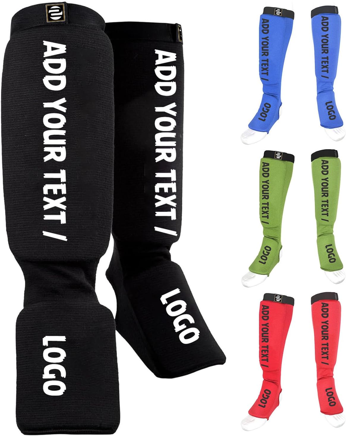 O2TEE Custom MMA Shin Pads Make Your Own Protective Shin Guards for Muay Thai Kickboxing Sparring and Training, for Adults, Kids, and Youth