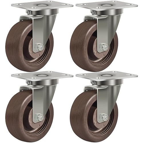 Miniatura 44 de 4 ruedas resistentes de 1.5 pulgadas, soporte de acero inoxidable para horno de alta temperatura, juego de 4 con capacidad de hasta 2800 libras