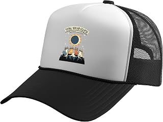 Cats Watching August 12 2026 Total Solar Eclipse Astronomy Trucker Hat with Adjustable Mesh Back