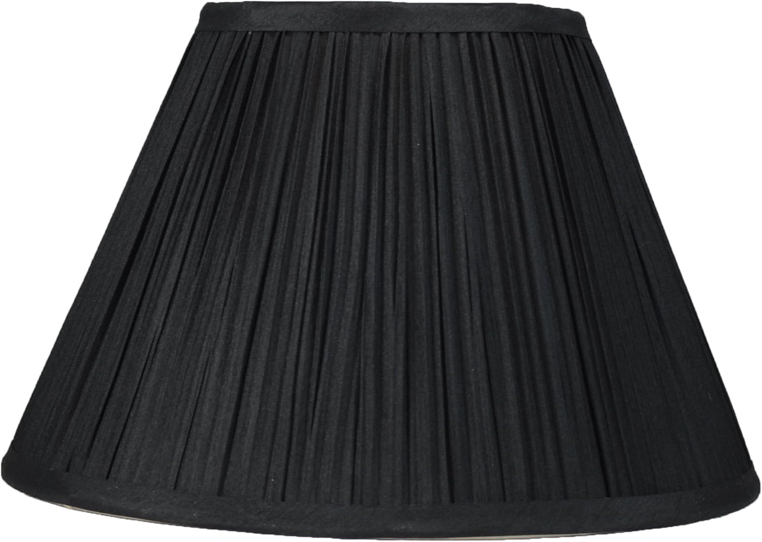 Urbanest Mushroom Pleated Softback Lamp Shade, Black Faux Silk, 16-inch Bottom Diameter, 9-inch Height, Spider