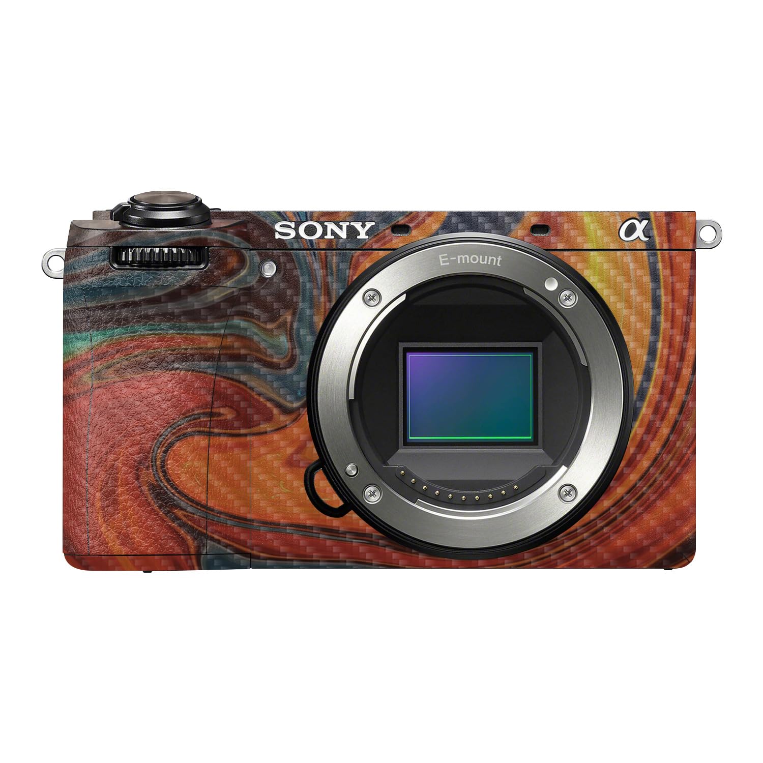 Carbon Fiber Camera Skin Compatible with Sony A6700 Mirrorless Camera (2023) - Lava Water - Premium 3M Vinyl Protective Wrap Decal Cover - Easy to Apply | Crafted in the USA by MightySkins