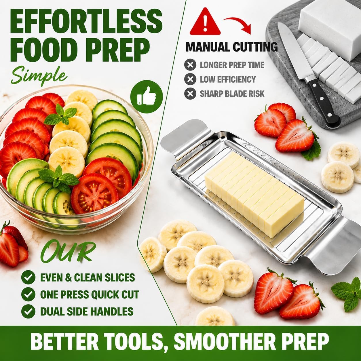 NOVANO Stainless Steel Cheese & Butter Slicer