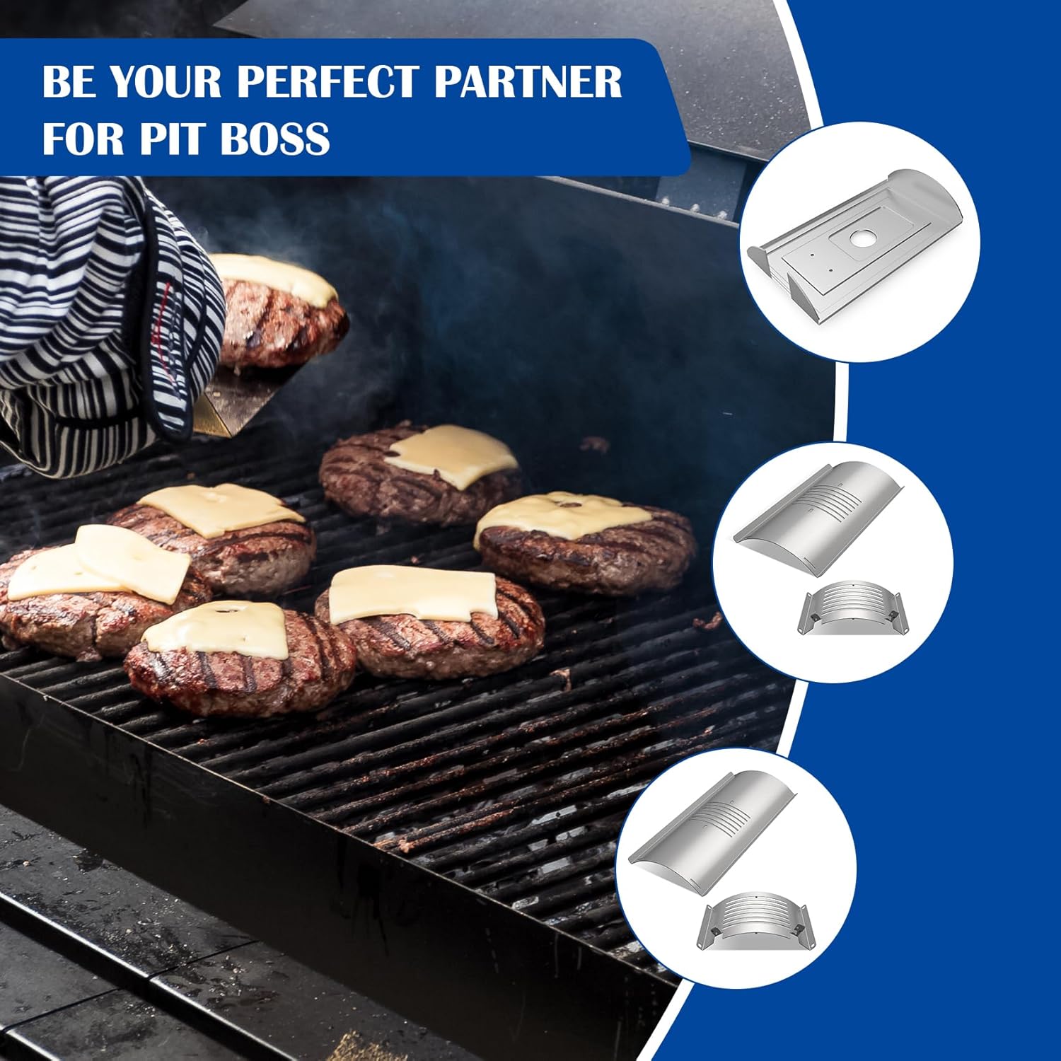 Heat Baffle Diffuser Plate Replacement Parts for Pit Boss 1000 1100 Series Pellet Smoker Grills, Pit Boss Austin XL Heat Shield Accessories, Pit Boss Pellet Grill Heat Diffuser Plate, Heavy Steel