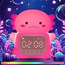 Axolotl Alarm Clock with Night Light for Kids, Rechargeable Silicone Lamp Time to Wake Clock,Cute Animal Tabletop Lamp, Perfect Sleep Companion for Boys Girls