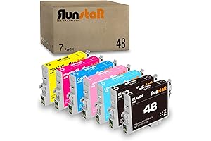 Run Star 7 Pack T048 Remanufactured Ink Cartridge Epson Stylus Photo RX600