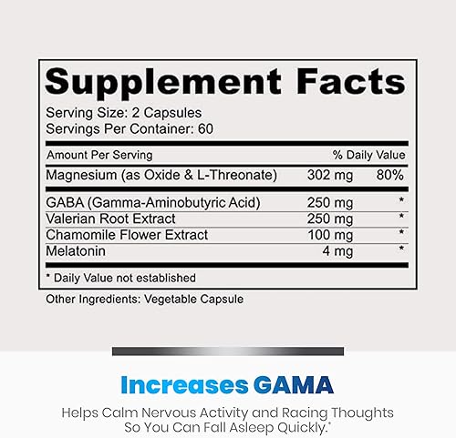 Miniatura 2 de 120 cápsulas de ayuda para dormir Easy Night's, con magnesio, melatonina, raíz de valeriana y camomila, para suministro de 2 meses