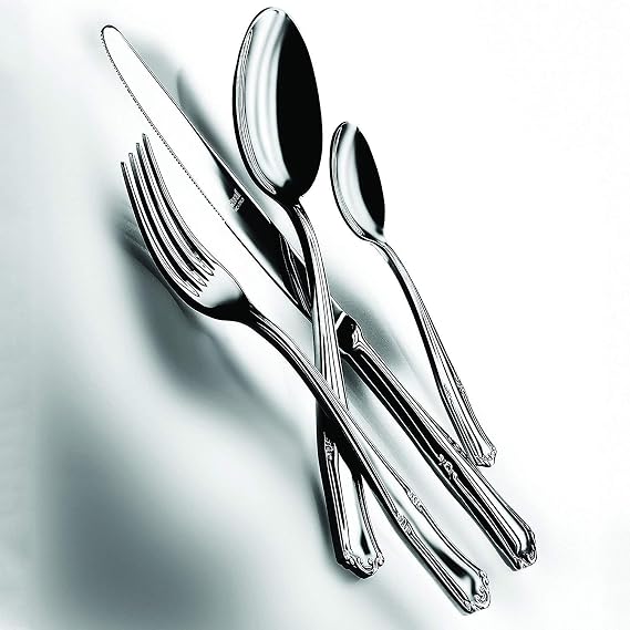 MEPRA 30-Piece Bavaria Moka Cutlery Set,Silver,102222030M