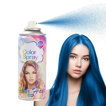 Temporary Hair Color Spray, Blue Hair Dye, Hair Color For Women, Temporary Hair Dye, Washable, Easy To Colour, Mild Formula, Suitable For Various Hair Types, Works On All Hair Colors 120ml