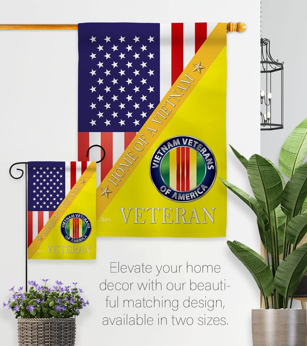 Home of Vietnam Garden Flag - Armed Forces Military Service All Branches Support Honor United State American Veteran Official - House Banner Small Yard Gift Double-Sided Made in USA 13 X 18.5