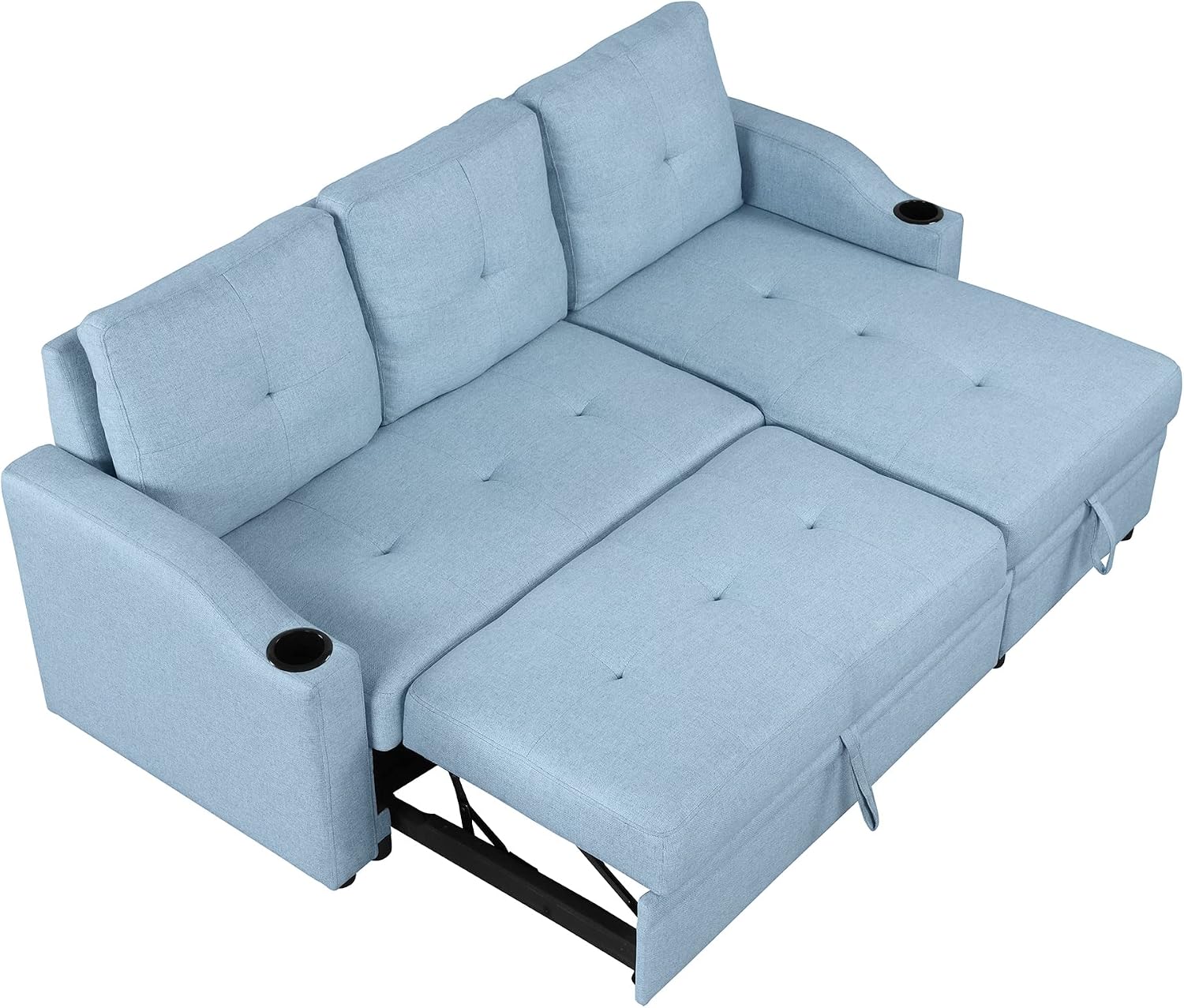 Amazon.com: Eafurn Reversible Sectional Sleeper Sofa with Pull Out Bed ...