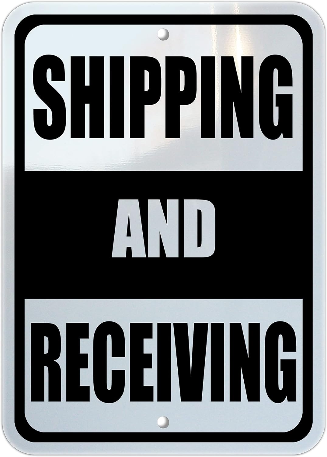 Resiving Sign Amazon.com: Shipping and Receiving Sign, Black on White, Mounting Holes ...