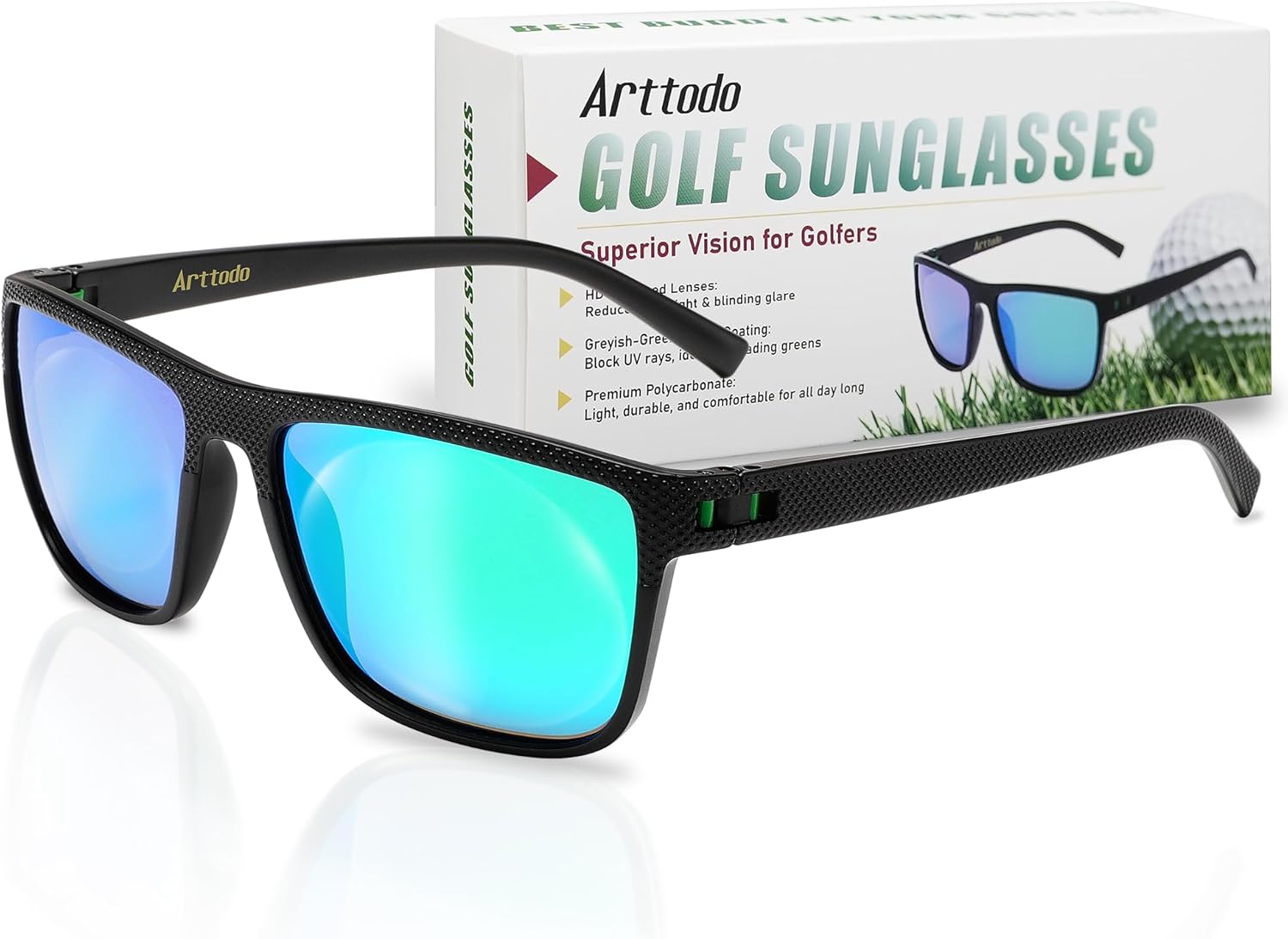 Golf Sunglasses, UV Polarized Sunglasses for Men and Women, Lightweight Sunglasses with UV Protection for Golfer, Golf Accessories