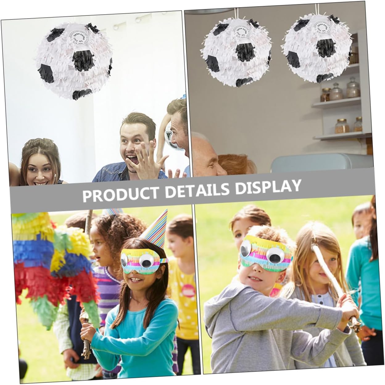 1set Football Soccer Themed Birthday Party Supplies with Stick and Fun Fiesta Decoration for Boys and Girls and for Sports Parties and Celebrations