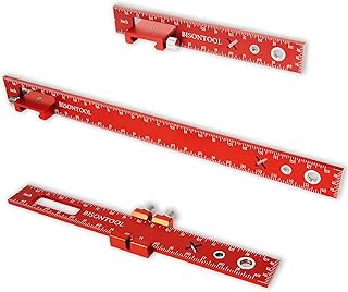 Woodworking Ruler Precision Pocket Rulers Aluminum Metal T Square Scribe Wood Working Scribing Measure Tools, Inch and Metric 12, 8, 6 Inch 3Pcs