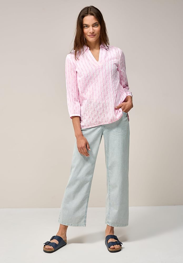 Camicia a righe in misto lino - VERDE - Uomo - 22.00