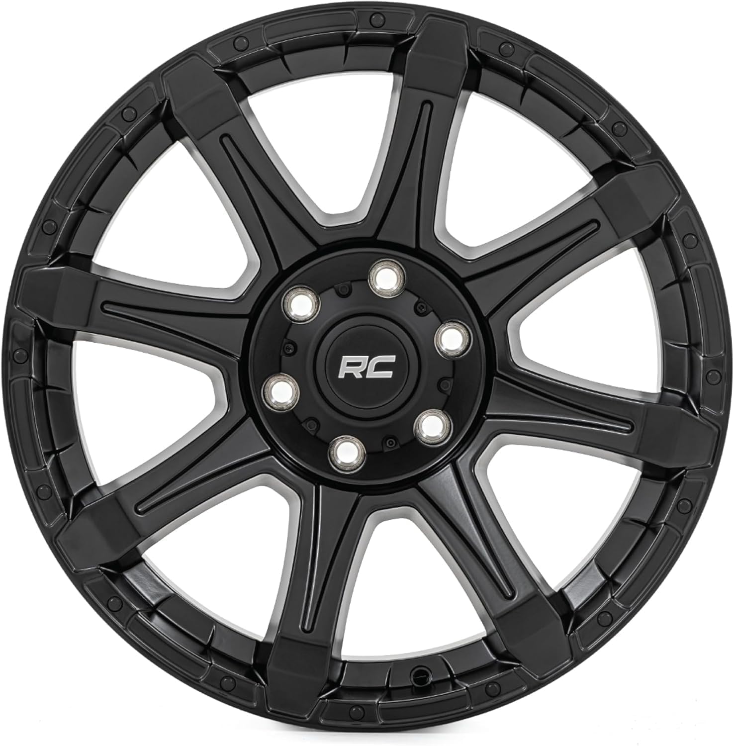 Rough Country 81 Series 20x10 Wheel - 6x135mm Bolt Pattern, 25mm Offset, One-Piece Aluminum, Semi-Gloss Black Off-Road RIm for Trucks, Jeeps, SUV