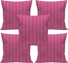 MUKESH HANDICRAFTS Polycotton 200 TC Cushion Cover, 24x24 inch, Pink, 5 Piece
