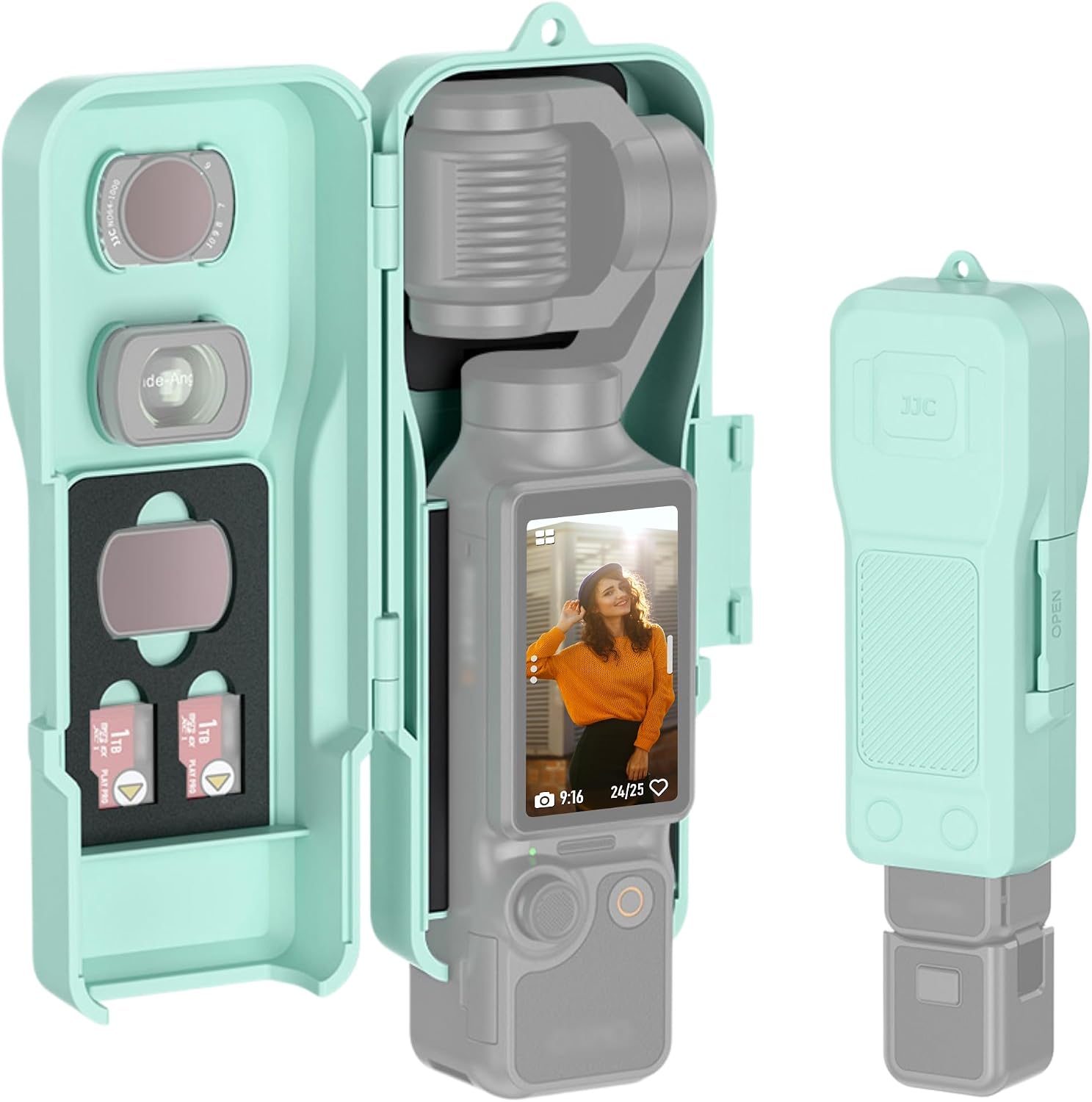 Pocket 3 Case for DJI Osmo Pocket 4 Xtra Muse,Thicken Silicone Pad Green