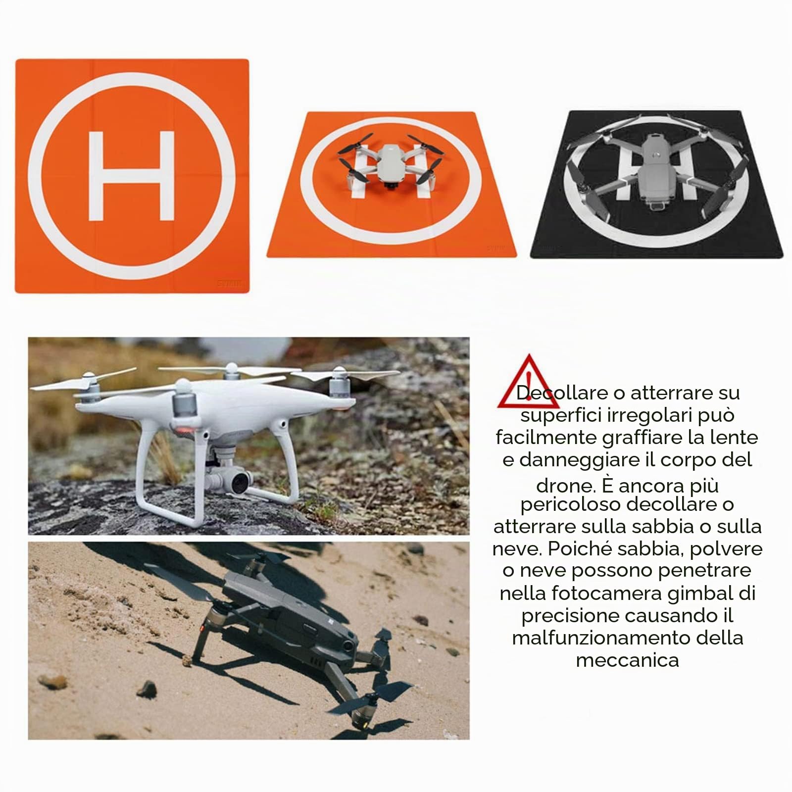 SYMIK LP500 Drone Landing Pad 20''/50cm, Piattaforma Di Atterraggio (2x3 volte) Pieghevole Rapida Pesato Impermeabile per DJI Flip/Neo/Mini 4 Pro/3 Pro/Mini 4K, Air 3S/Air 3/ 2S