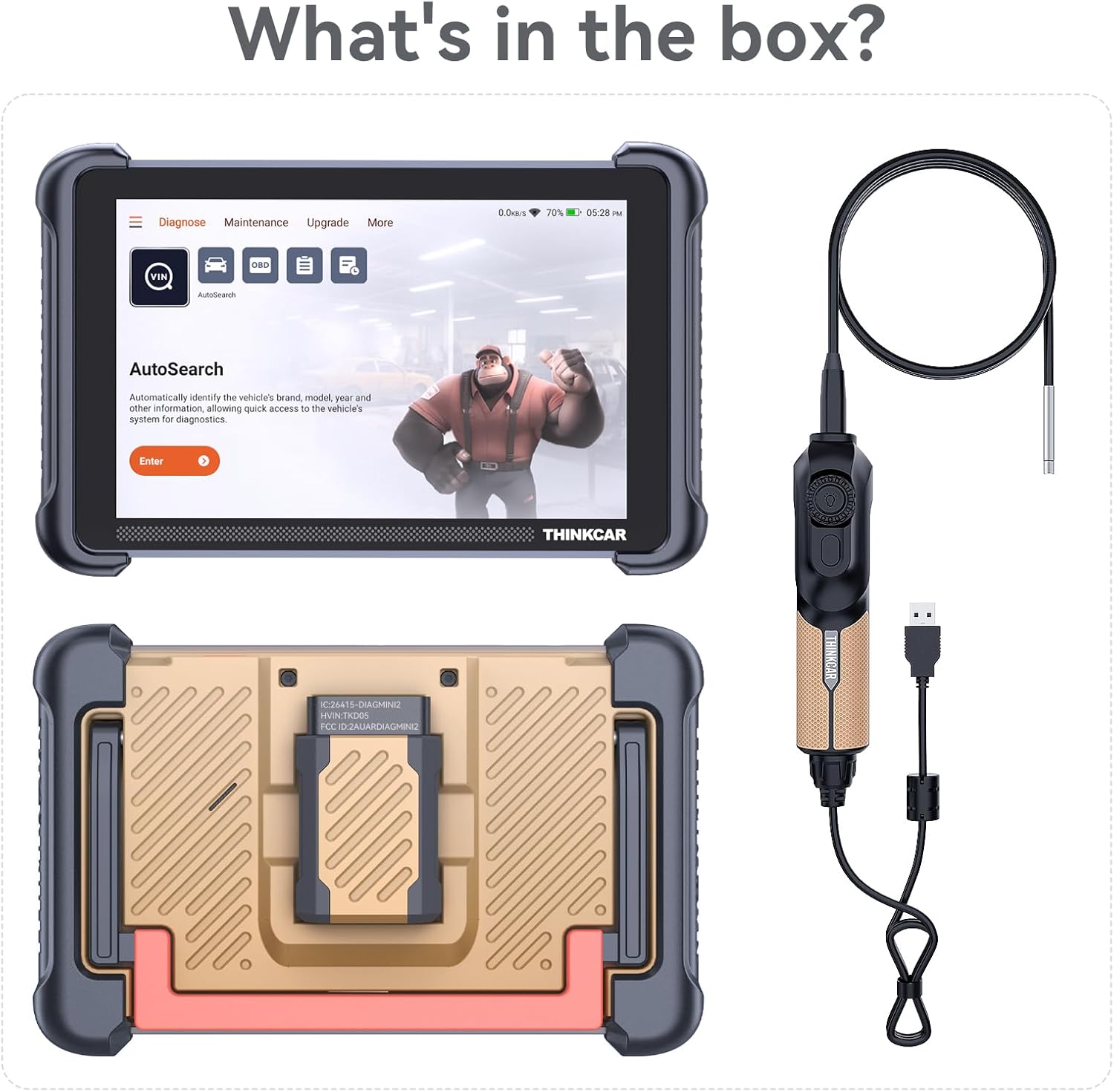 THINKSCAN 689BT Bidirectional OBD2 Scanner with Endoscope Camera,3000+ Active Tests,All System, 34 Services,FCA Autoauth, CANFD and DoIP,Lifetime Free Update