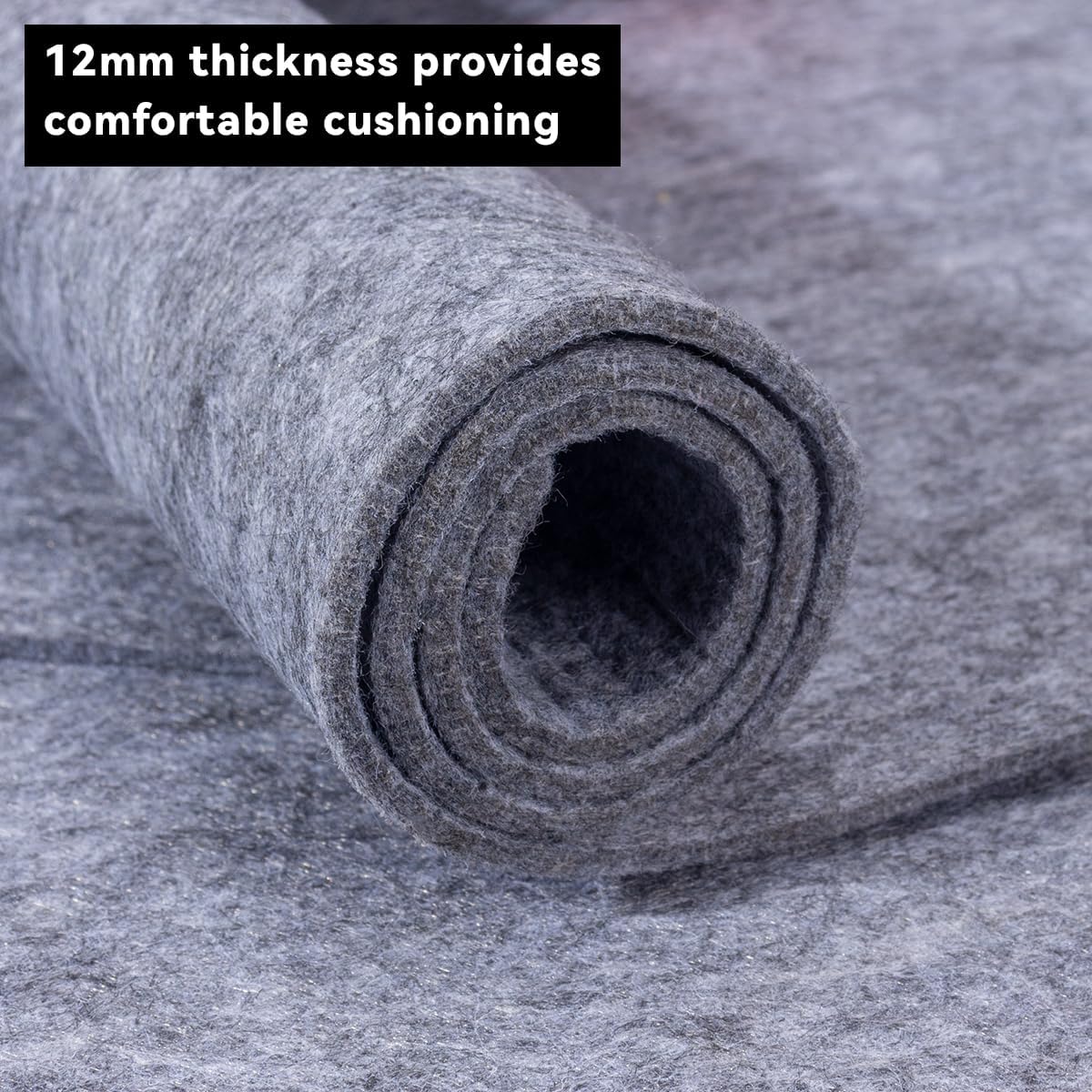 Felt Rug Pad - 1/2 8x10 Foot Extra Large Area Liner for All Floors and Trims, Thick Pad for Hardwood Floors Under Rugs, Keeps Rugs Softly and Securely in Place