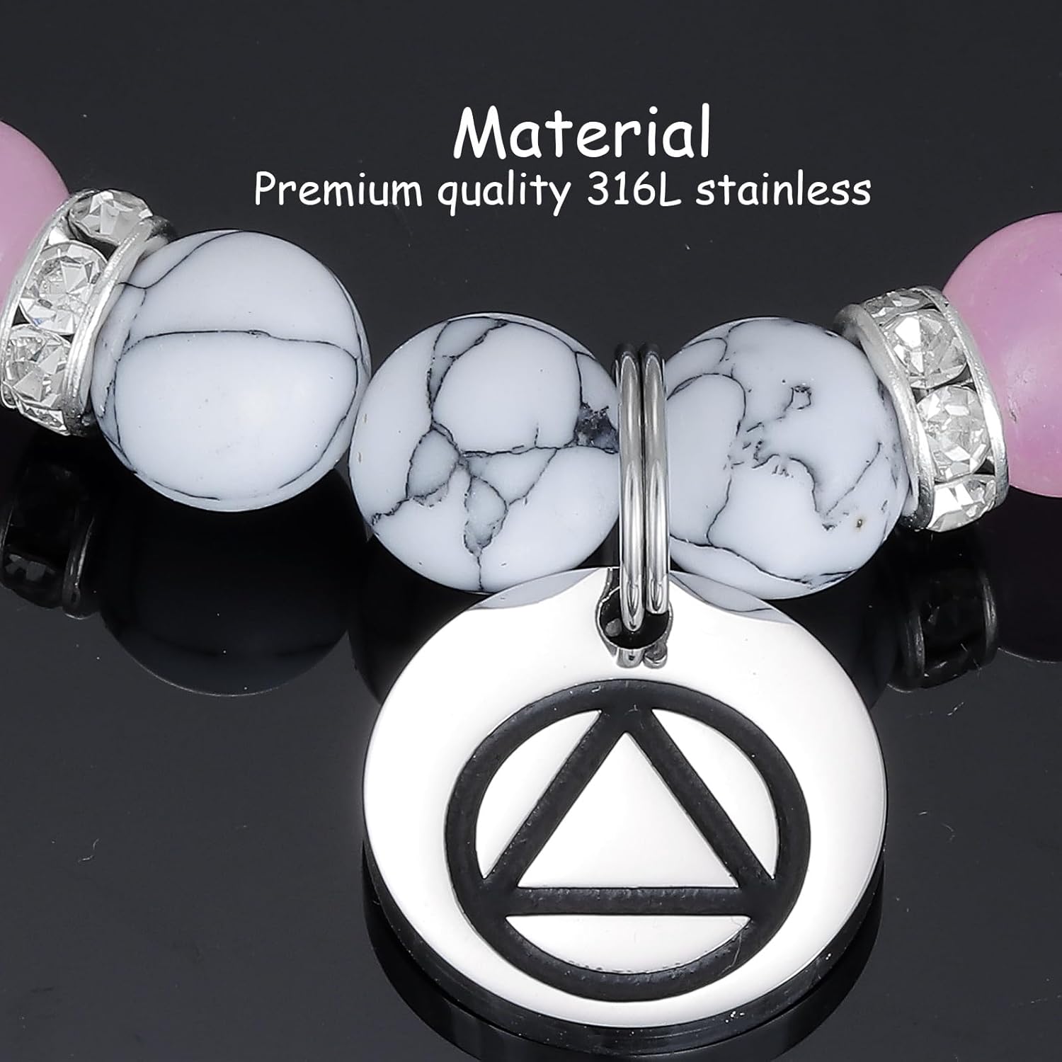 Kivosliviz Sober Bracelet Gifts for Women Addiction Recovery AA Alcoholics Anonymous Birthday Jewelry Sober Beaded Bracelet - Image 3