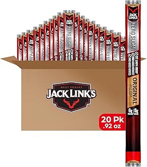 Original Zero Sugar Beef Sticks - (20 Pack) 0.92 oz Meat Sticks - Ready to Eat Protein Snacks - 5g Protein per Serving - Made with 100% Real Beef