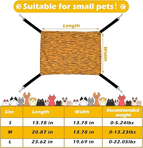 Miniatura 4 de Hamaca colgante reversible para gatos, 2 piezas, suave, transpirable, para mascotas, con correas ajustables y ganchos de metal, cama colgante de