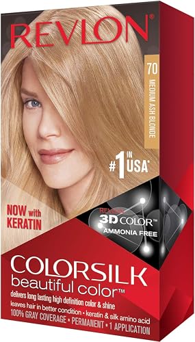 Revlon ColorSilk Hair Color 70 Medium Ash Blonde 1 Each (Pack of 2) - (size: 2 Count (Pack of 1)),