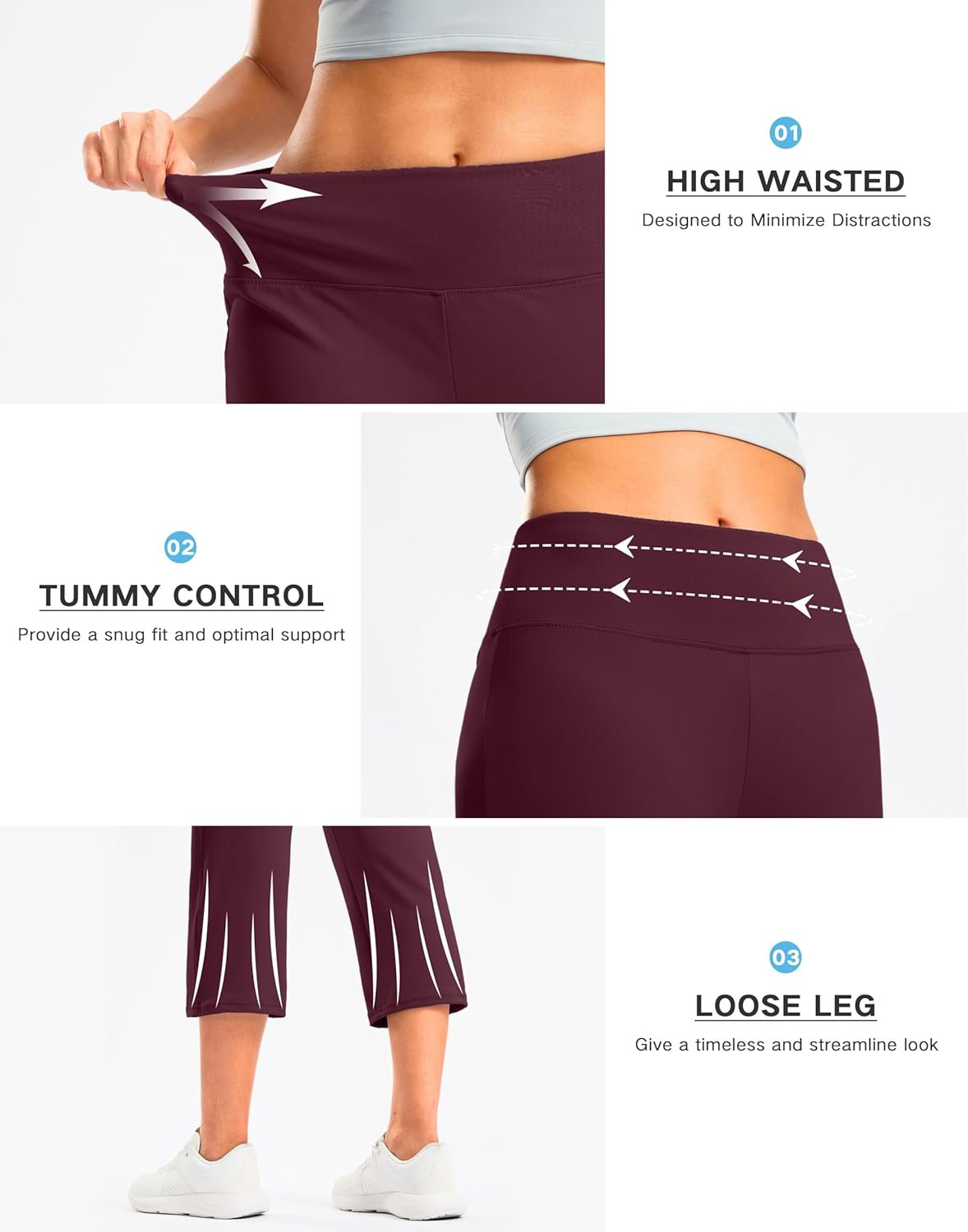 G Gradual Women's Yoga Capri Pants with Zipper Pocket High Waist Leggings Crop Straight Leg Workout Exercise Capris for Women - Image 4