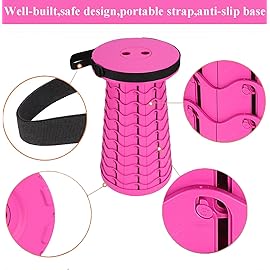 Fishboy Upgraded Collapsible Stool, 400lbs Max Weight, Lightweight But Sturdy, Portable Retractable Folding Telescoping Foldable Camping Stool for Adults Outdoor Fishing Hiking Gardening Travel BBQ