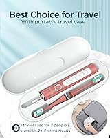 Vista 82 de Rtauys - Cepillo de dientes eléctrico y sónico M5 para adultos y adolescentes, con 8 cabezales de cepillo, de alta potencia, con estuche de viaje, 3