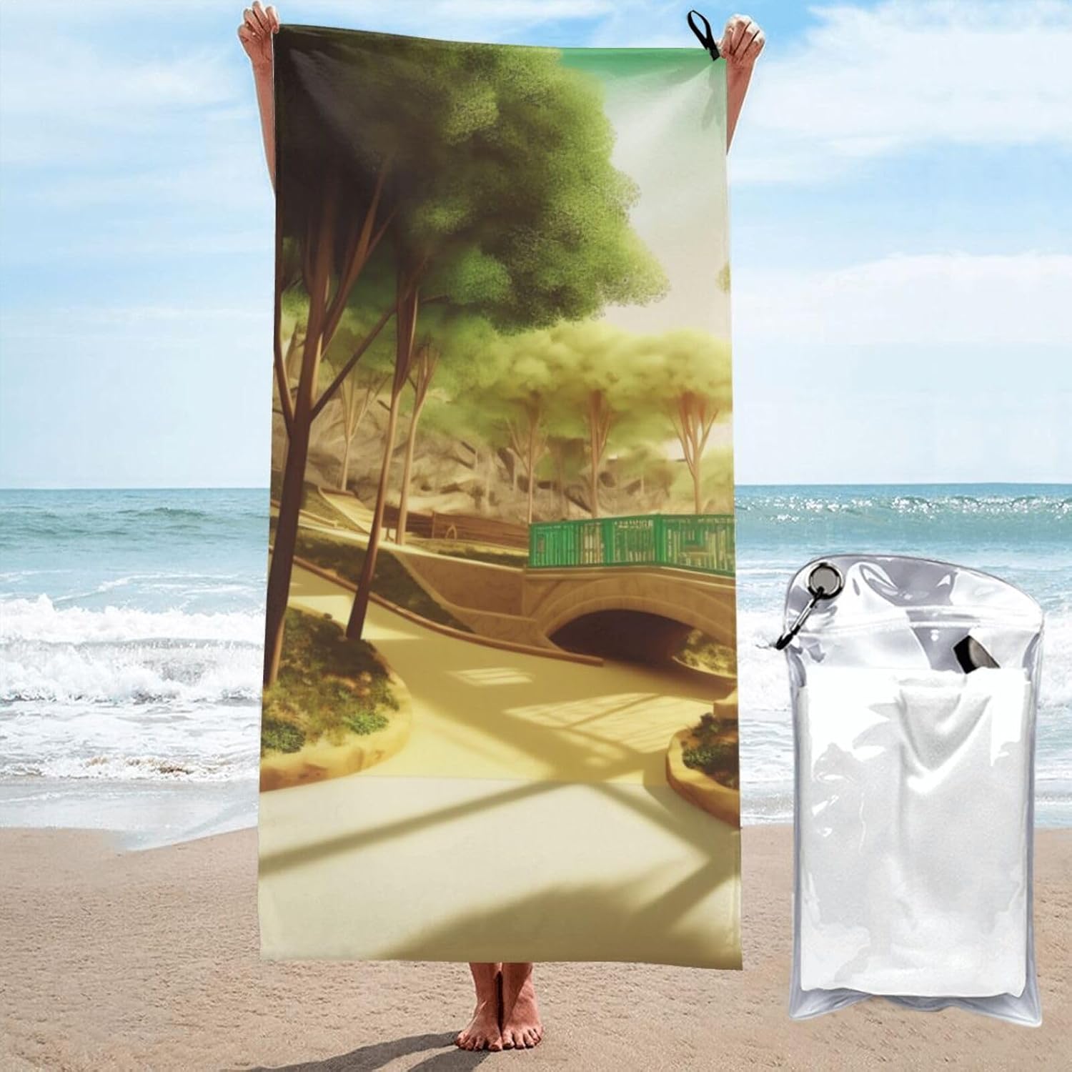 KHiry Microfiber Towel Beach Towels Park Quick Dry Towel Soft Lightweight Travel Towels Absorbent Large Easy Pack Travel Things Beach Blanket for Gym Sports Swimming